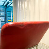 B&B Italia red leather lounge chair by Jeffrey Bernett
