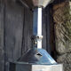 Old suspension, Art Deco period in silver metal and Clichy glass