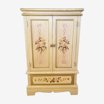 Cabinet en bois fleuri 2 portes