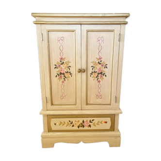 Cabinet en bois fleuri 2 portes
