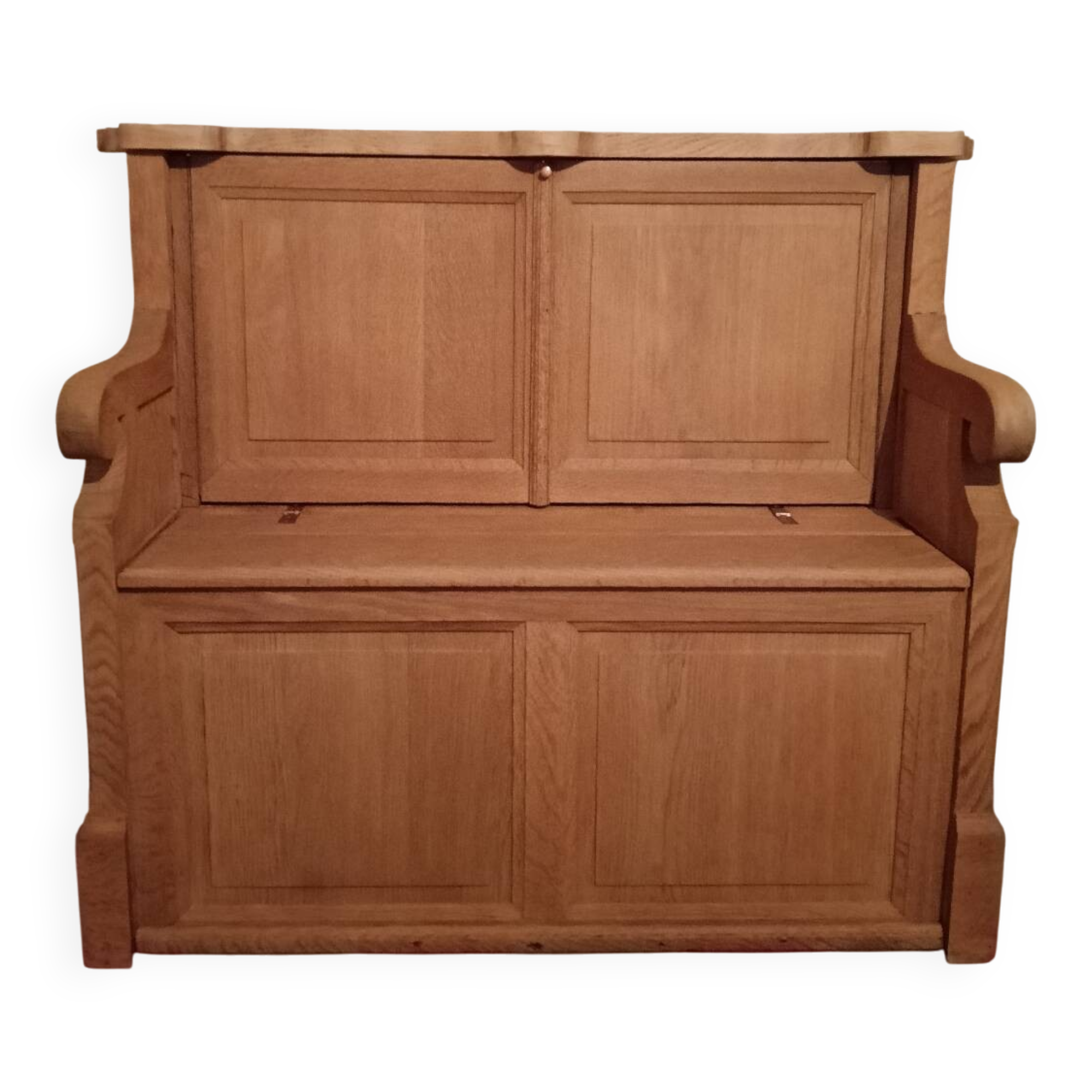 Solid oak church pew