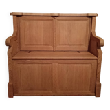 Solid oak church pew