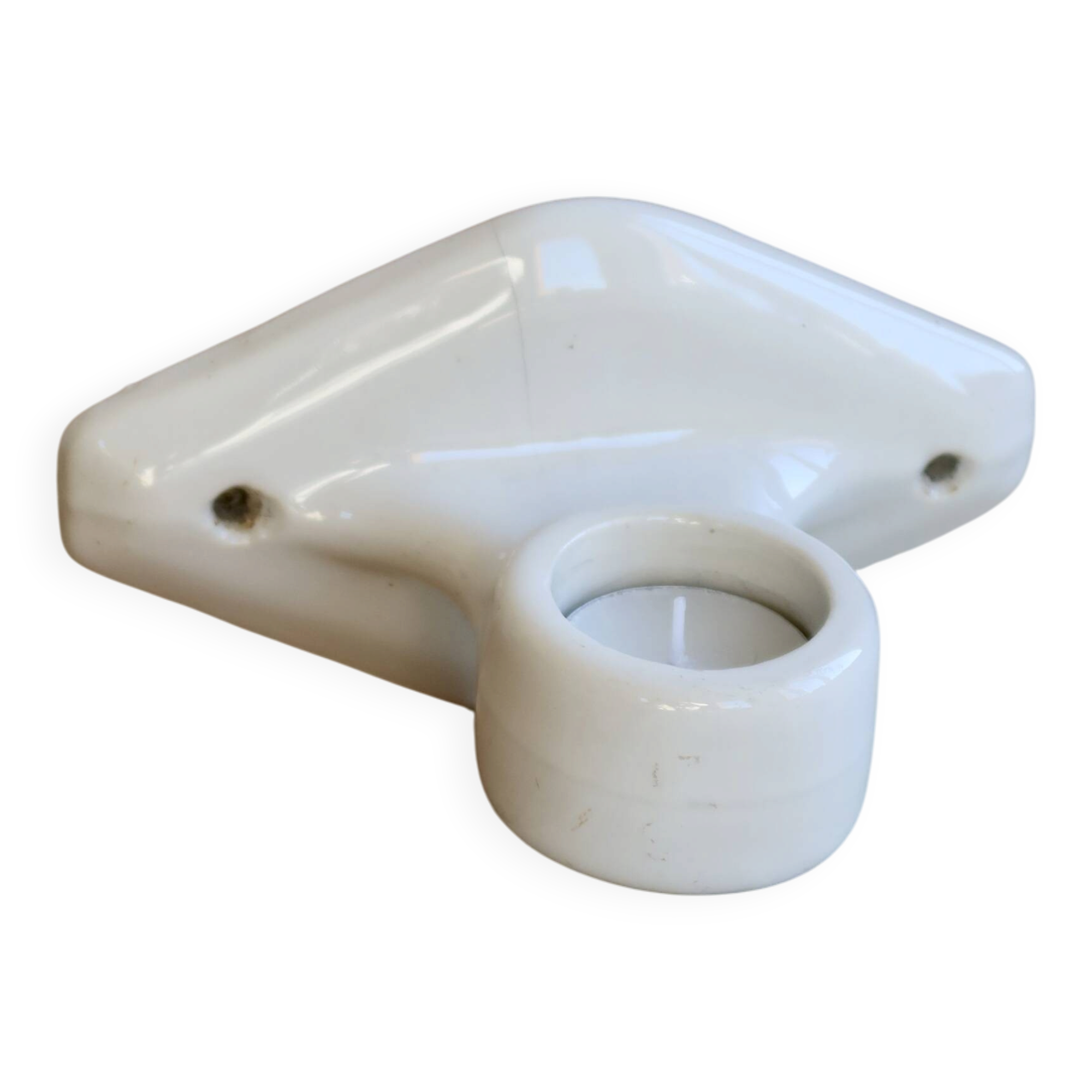 Antique wall candle holder in white porcelain