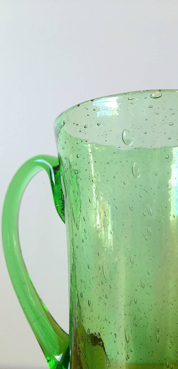 Blown glass pitcher from Biot, 1960.