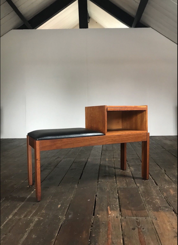 Teak phone bench