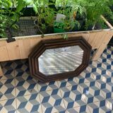 Rectangular mirror frame vintage bamboo 1970 45x59cm