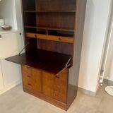 Vintage Scandinavian 2-piece secretary. Rosewood, 1970s