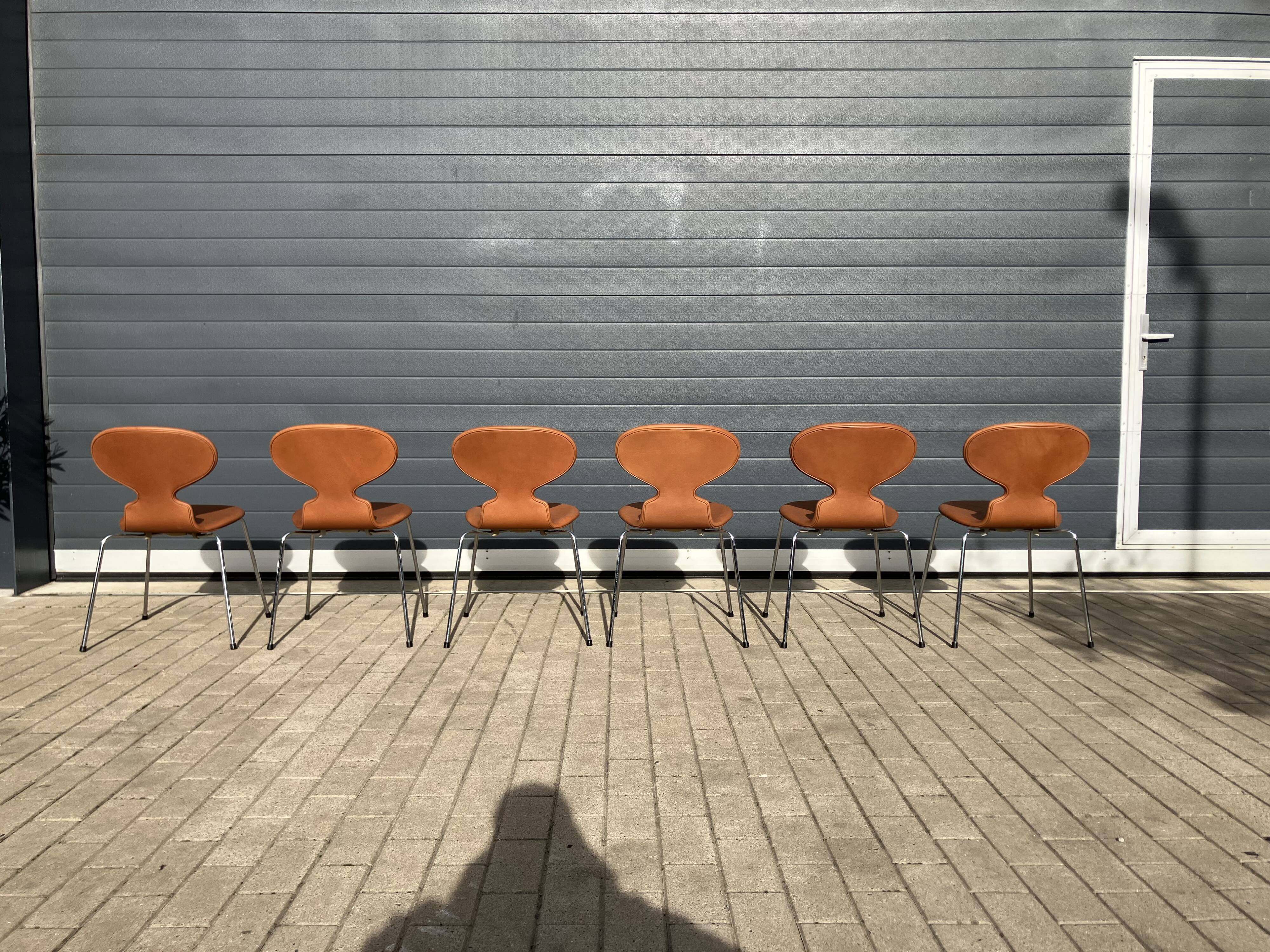 Fritz hansen ant chairs in cognac leather new!!