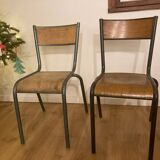2 vintage school chairs