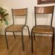 2 vintage school chairs
