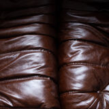 Togo brown leather set designed by Michel Ducaroy 1973