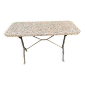 1950s wrought iron and grey/pink granite bidet table