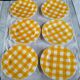 6 yellow gridded plates from the 50s-60s