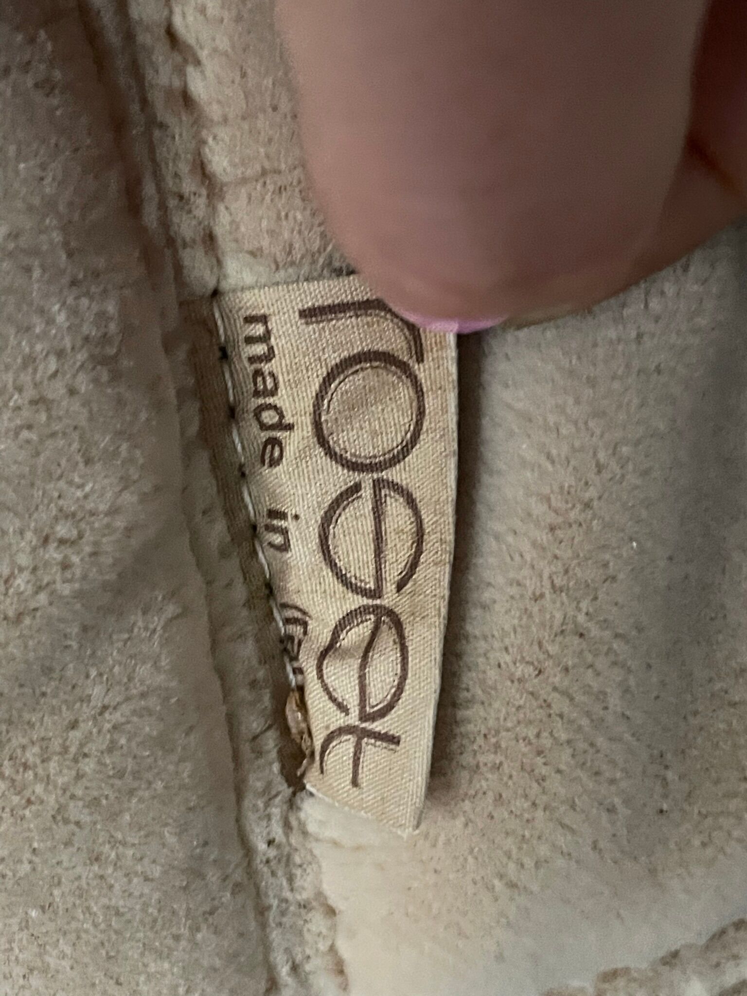 Sofa 3 places Kashima Line Roset velvet beige 70s