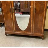 Antique - wardrobe, linen cupboard, inlays -