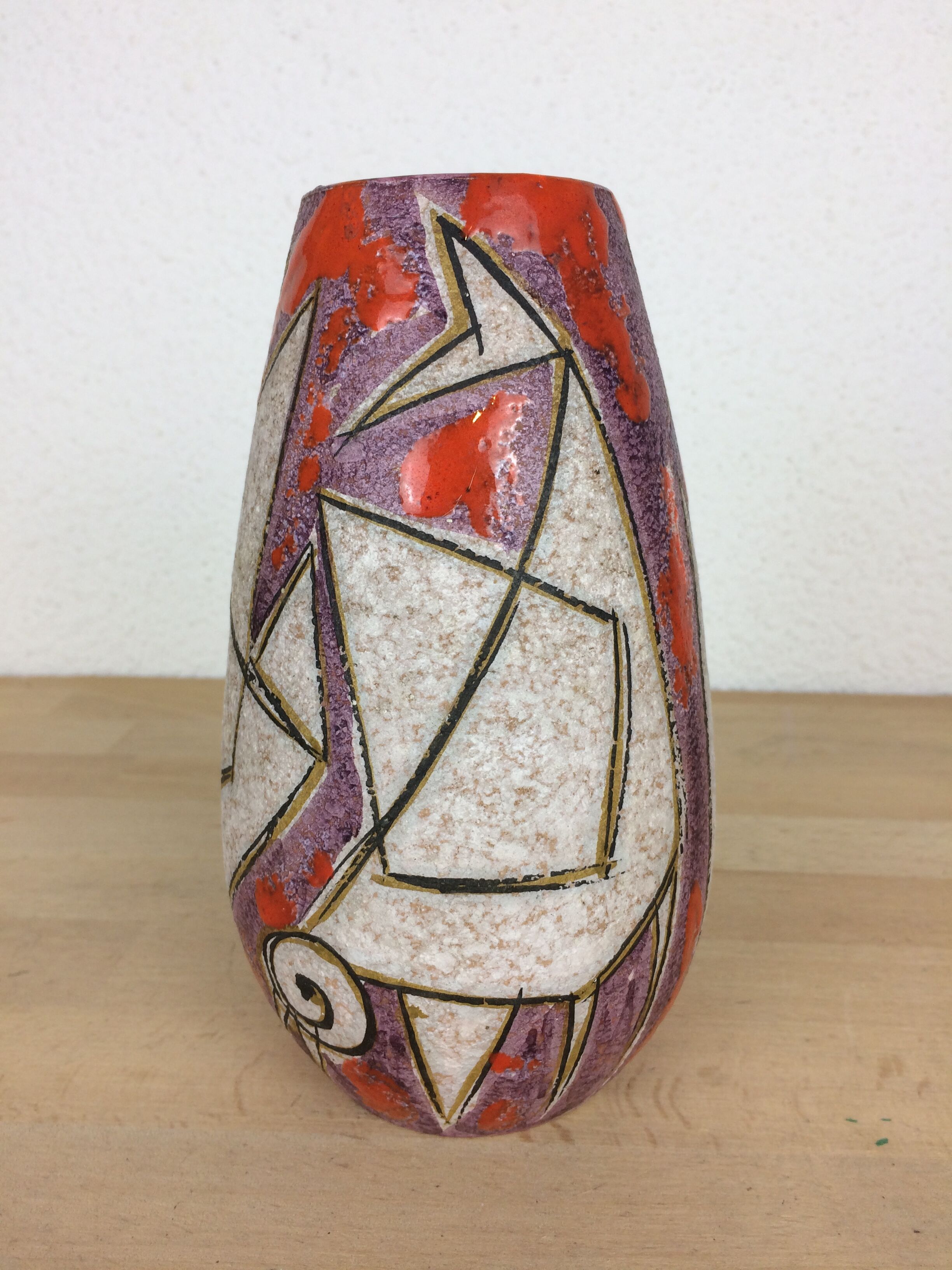 Stylized bird vase Fratelli Fanciullacci, Italian ceramic 50