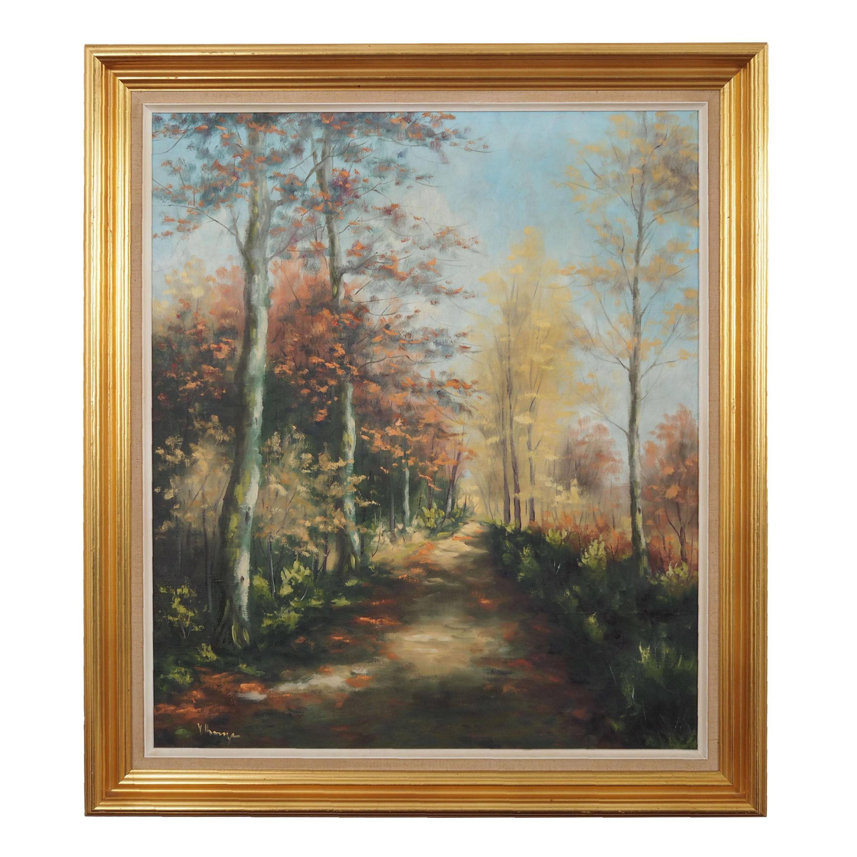 Painting „The Forest Road”, Scandinavian design, 1970s