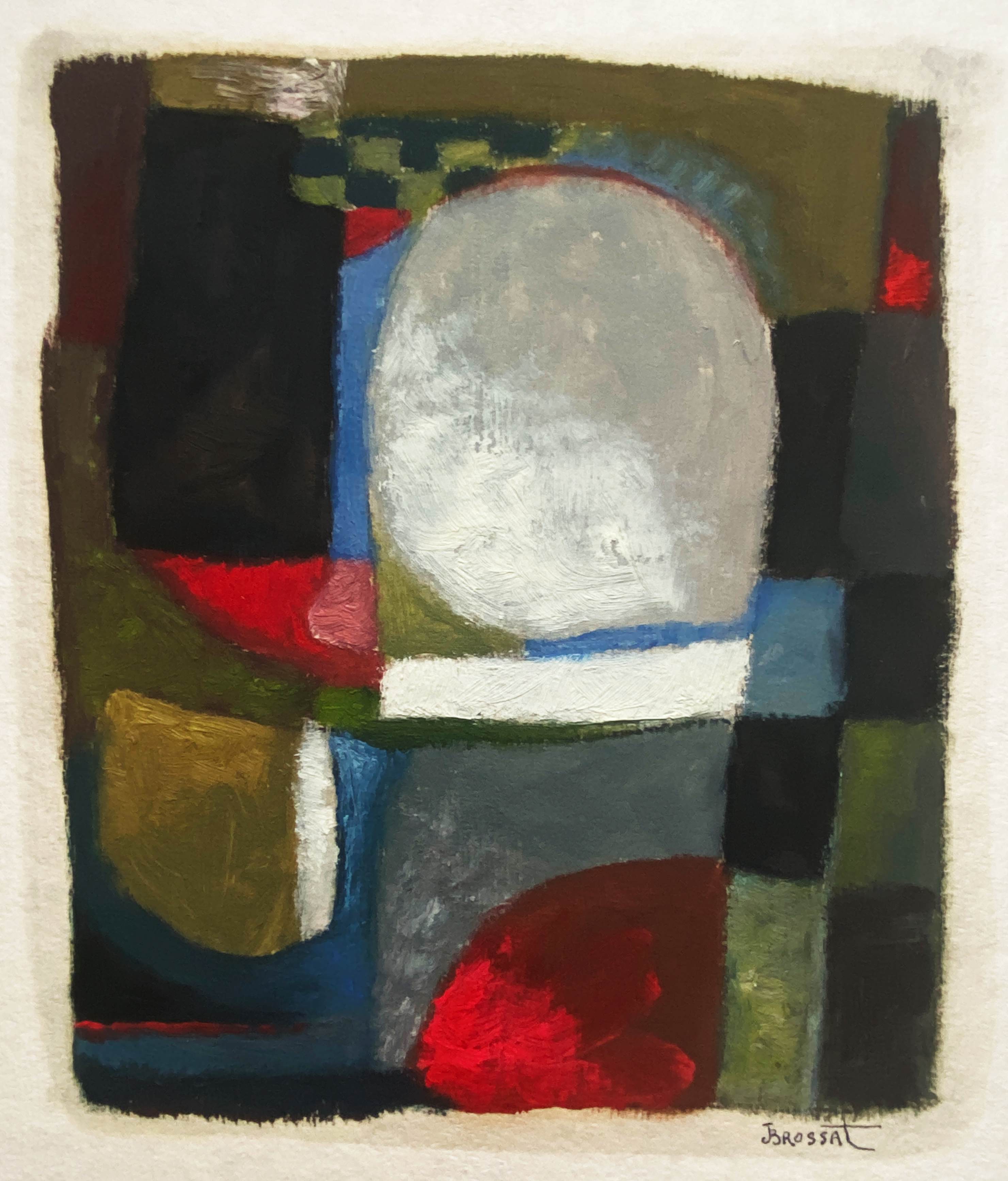 Painting "Abstraction" HSP by JM Brossat (born in 1946)