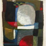 Painting "Abstraction" HSP by JM Brossat (born in 1946)