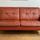 Vintage danish mid century 2 person Svend Skipper cognac sofa 1964