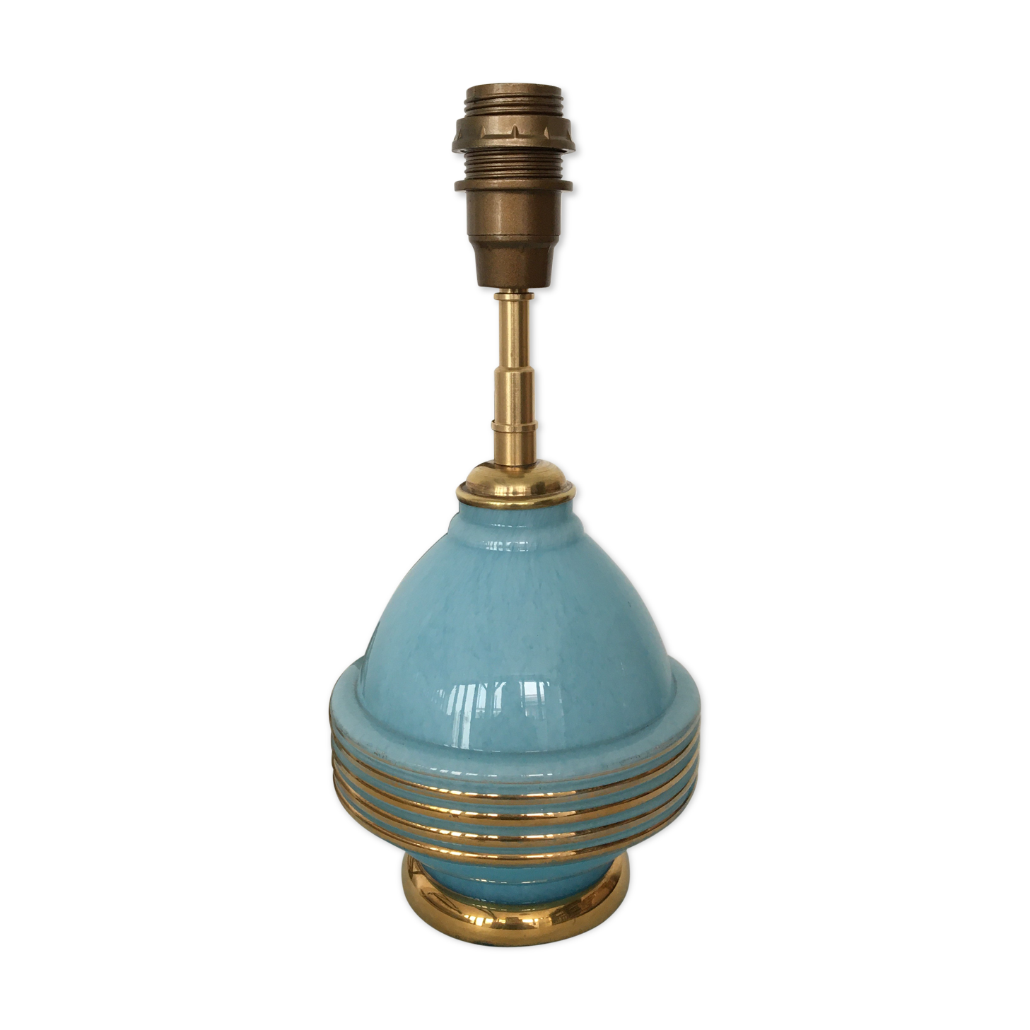 Blue clichy glass lamp foot