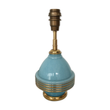 Pied de lampe en verre de clichy bleu