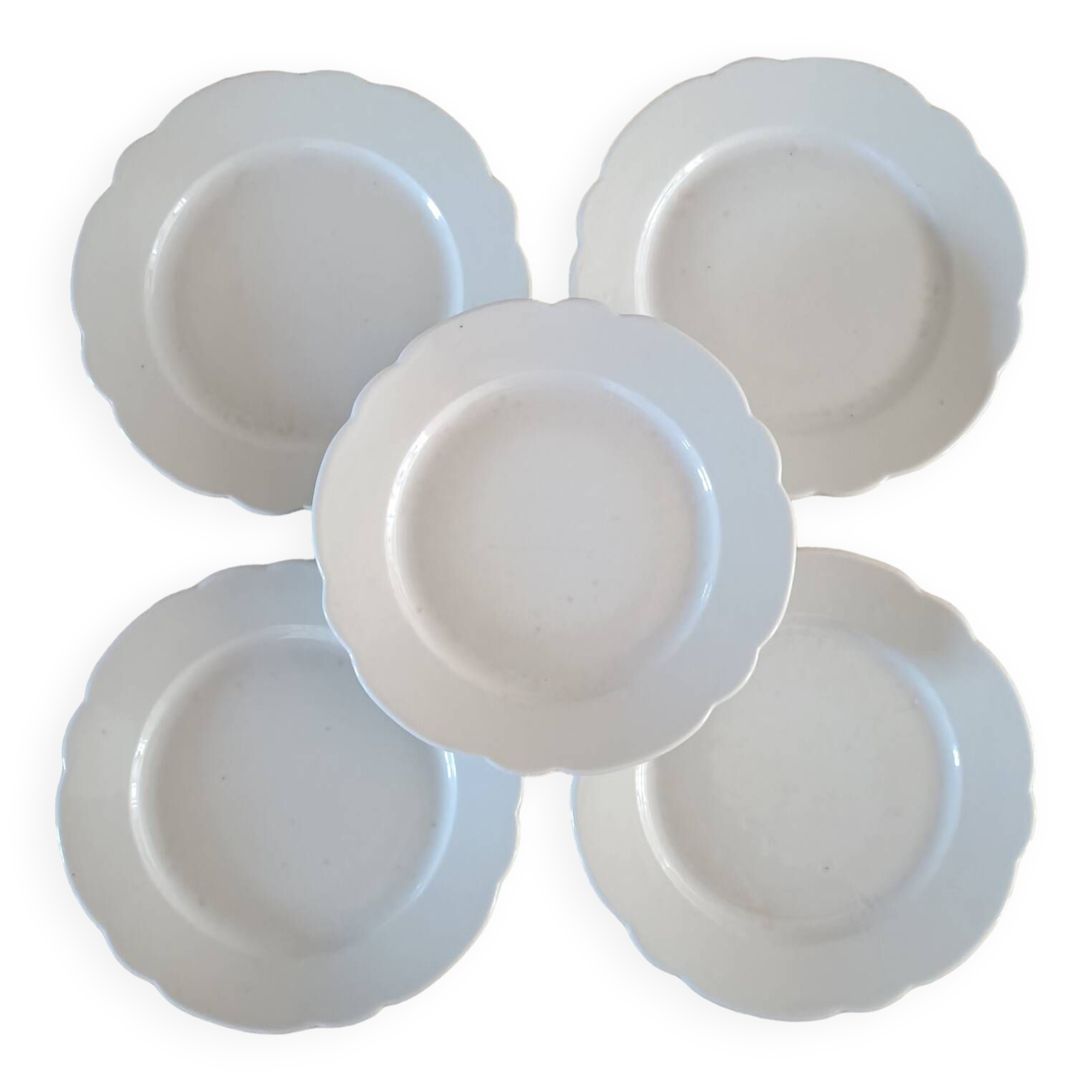 5 Charles Pillivuyt porcelain plates