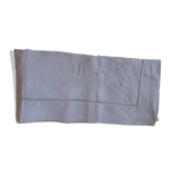 Old white pillowcase, hand embroidered