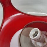 Massive Belgium red plexiglass UFO Space Age pendant light, 1970