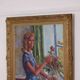 Original Swedish oil on canvas – “Woman with Flowers” by Bendt Lauritzen – signed, framed 82 × 72 cm (32.3" × 28.3")