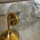Vintage molded glass and gold metal pendant light