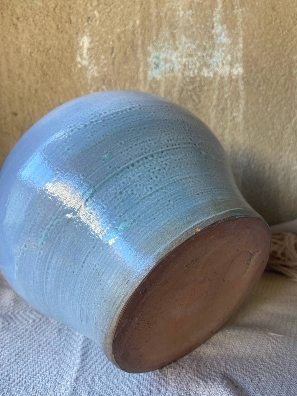Vase en céramique bleu