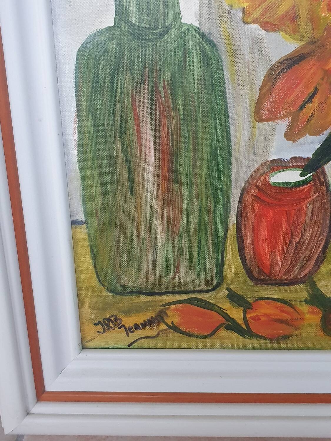 Oil on canvas flower