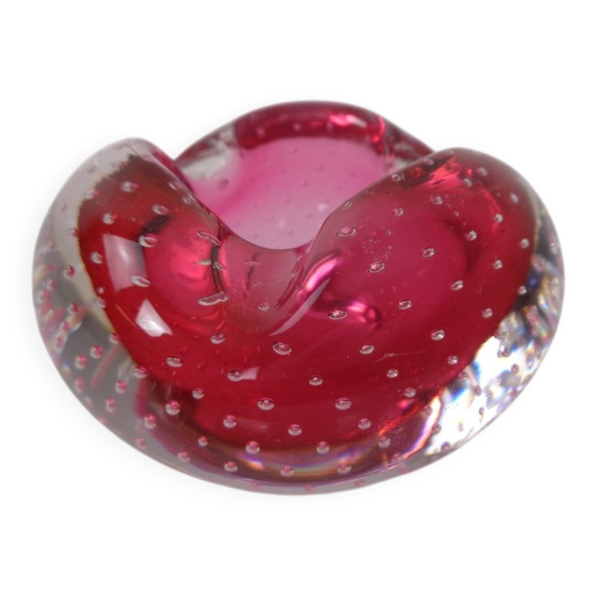 Pink Sommerso Murano Glass Ashtray, Italy, 1960s