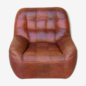 Brown vintage leather armchair
