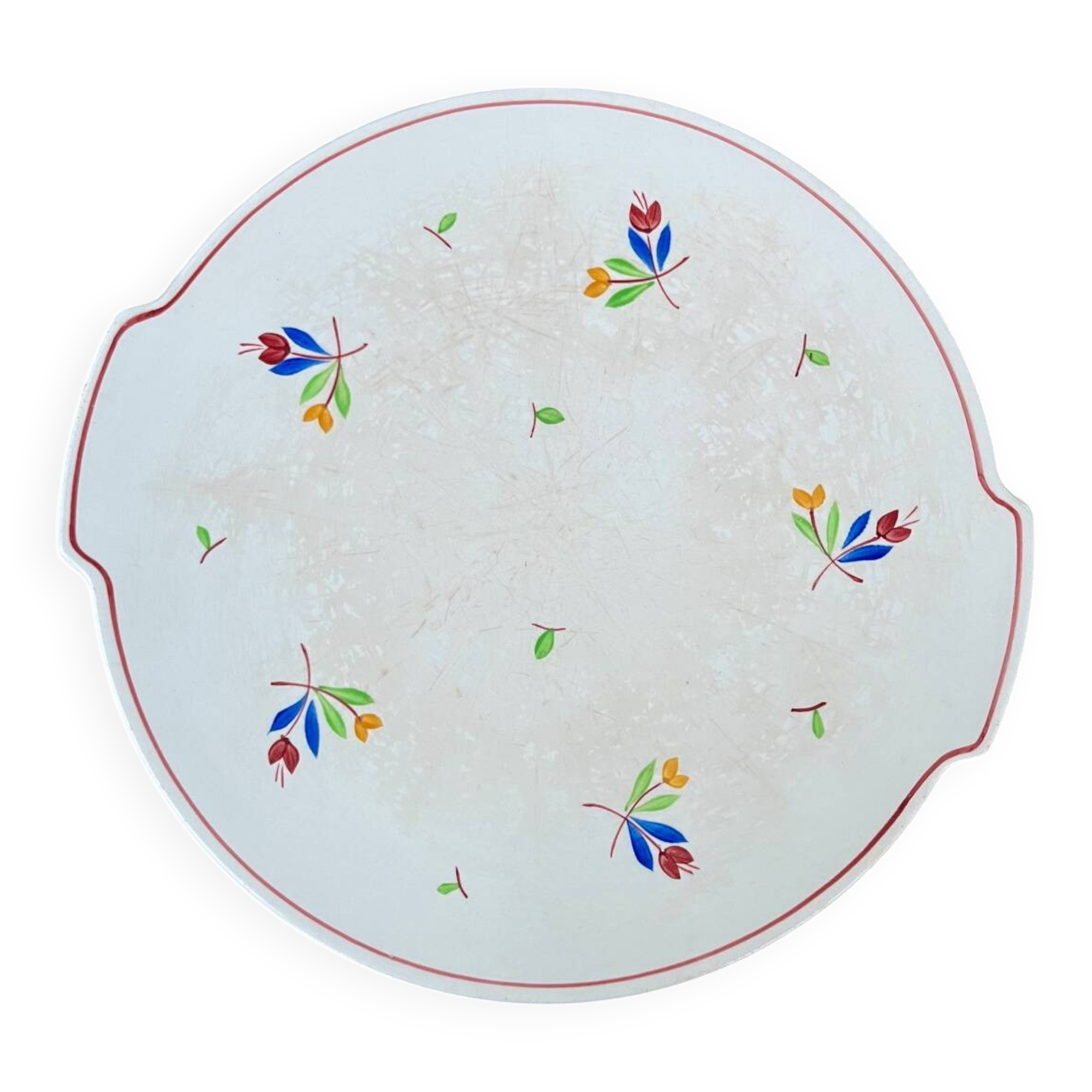 Gien cake dish "Rose-Marie" – hand-decorated earthenware