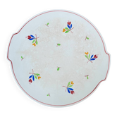 Plat à gâteau Gien “Rose-Marie” – faïence décorée à la main