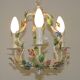 Romantic Vintage Italian Metal 3 Light Cage Chandelier Circa 1930s/40s