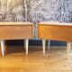 Paire de chevets vinatge en bois blanchi
