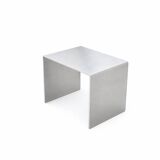 Minimalist brushed aluminum side table