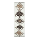 Tapis de couloir turc Oushak vintage fait main en laine et coton blanc