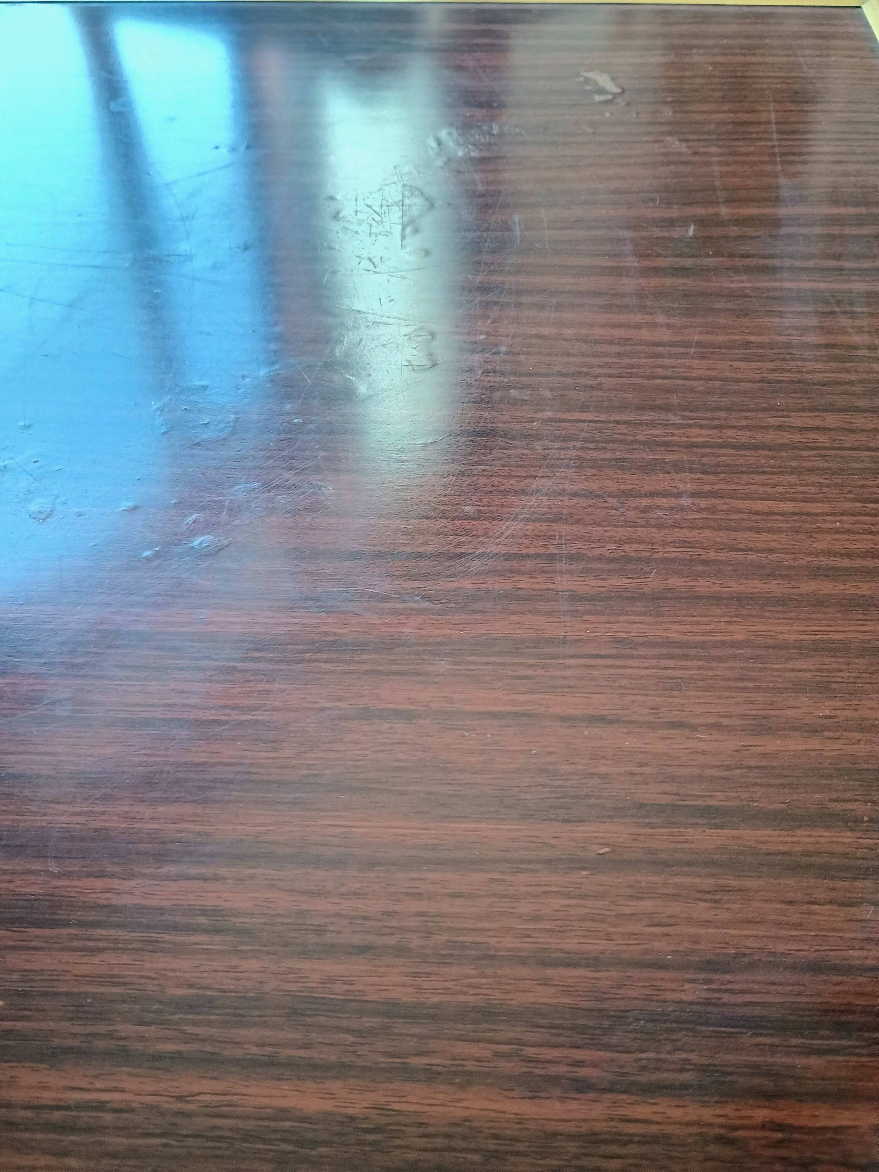 Coffee table with gold metal vinyl holder from the 70s)