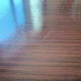 Coffee table with gold metal vinyl holder from the 70s)