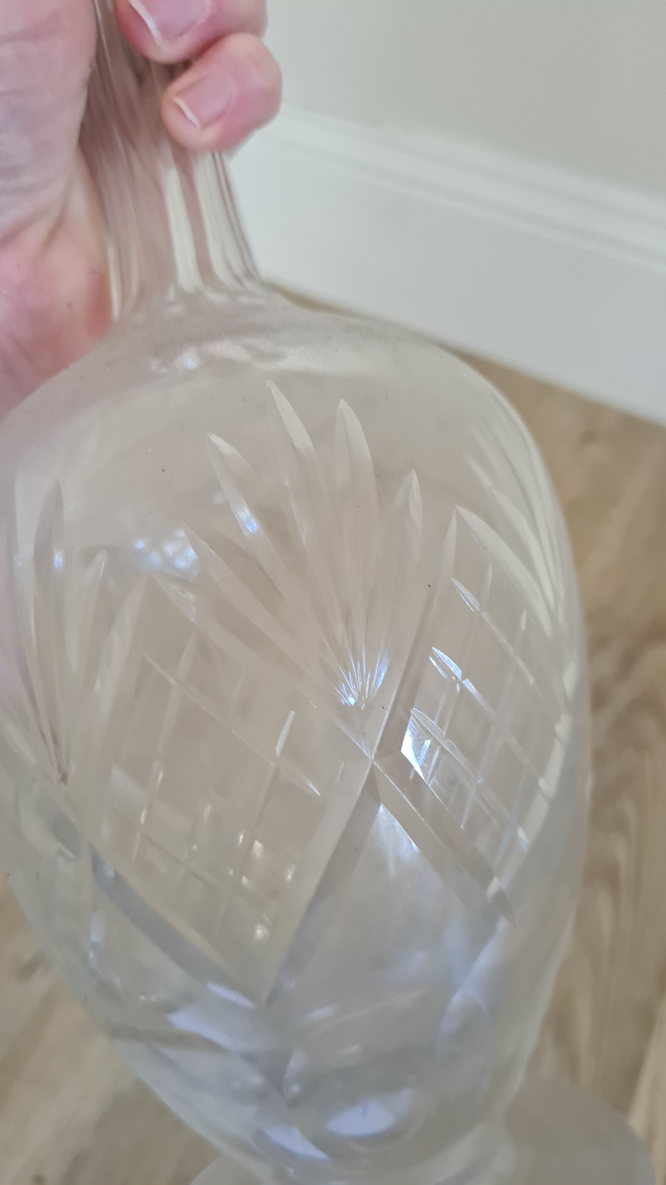 Old glass decanter with stopper