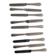 9 cheese/dessert knives silver metal blade Nogent