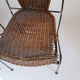 Set de 4 chaises vintage en métal et osier