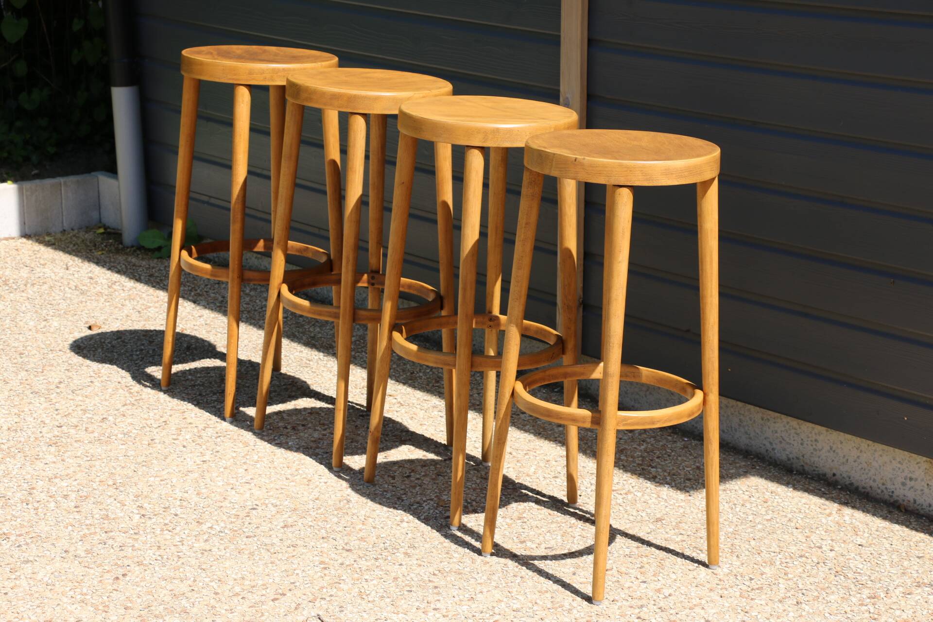 4 Baumann stools, light beech, 790mm