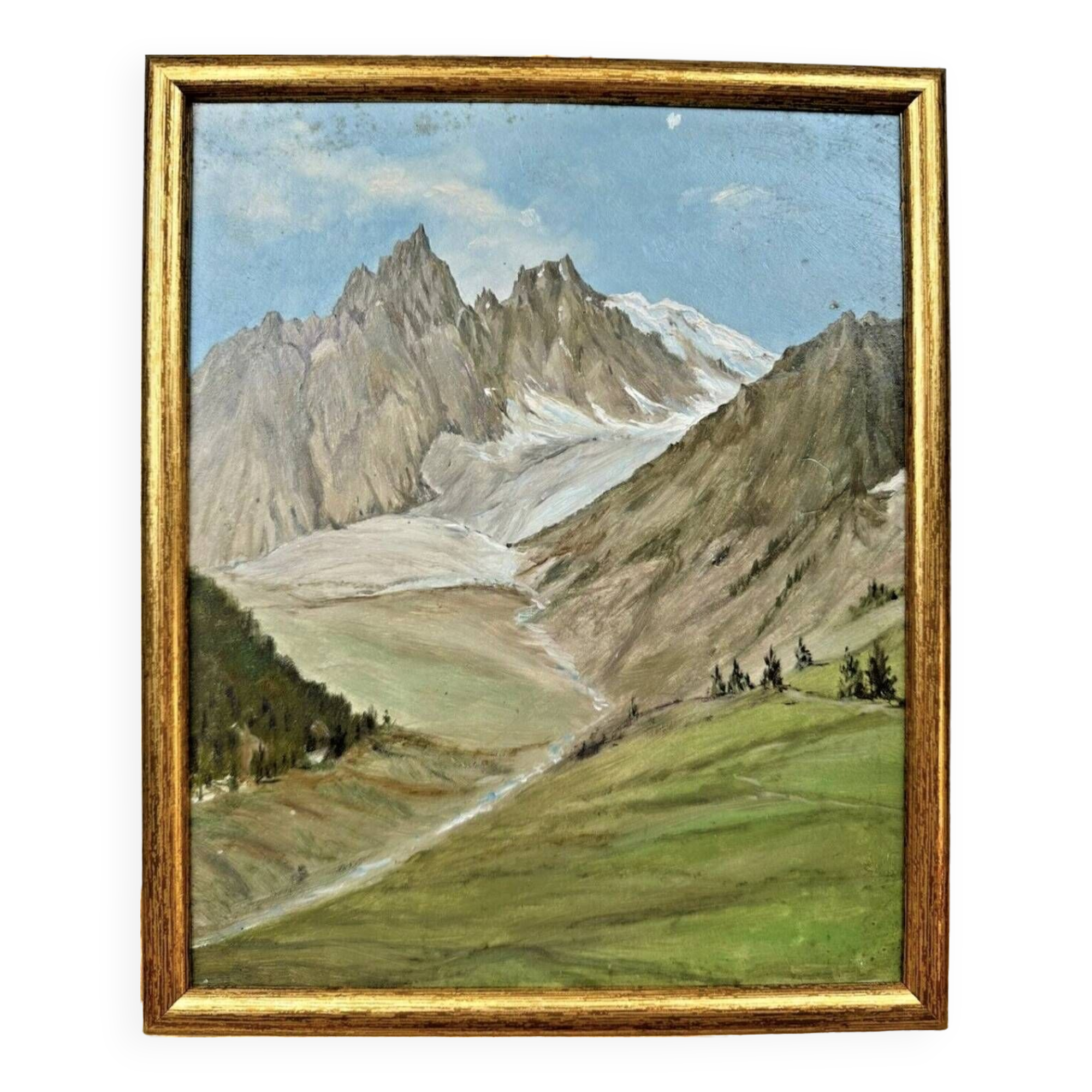 Oil on panel by charles de ziegler mountain landscape 1890-1962