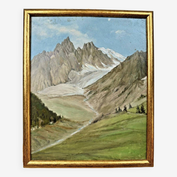 Oil on panel by charles de ziegler mountain landscape 1890-1962