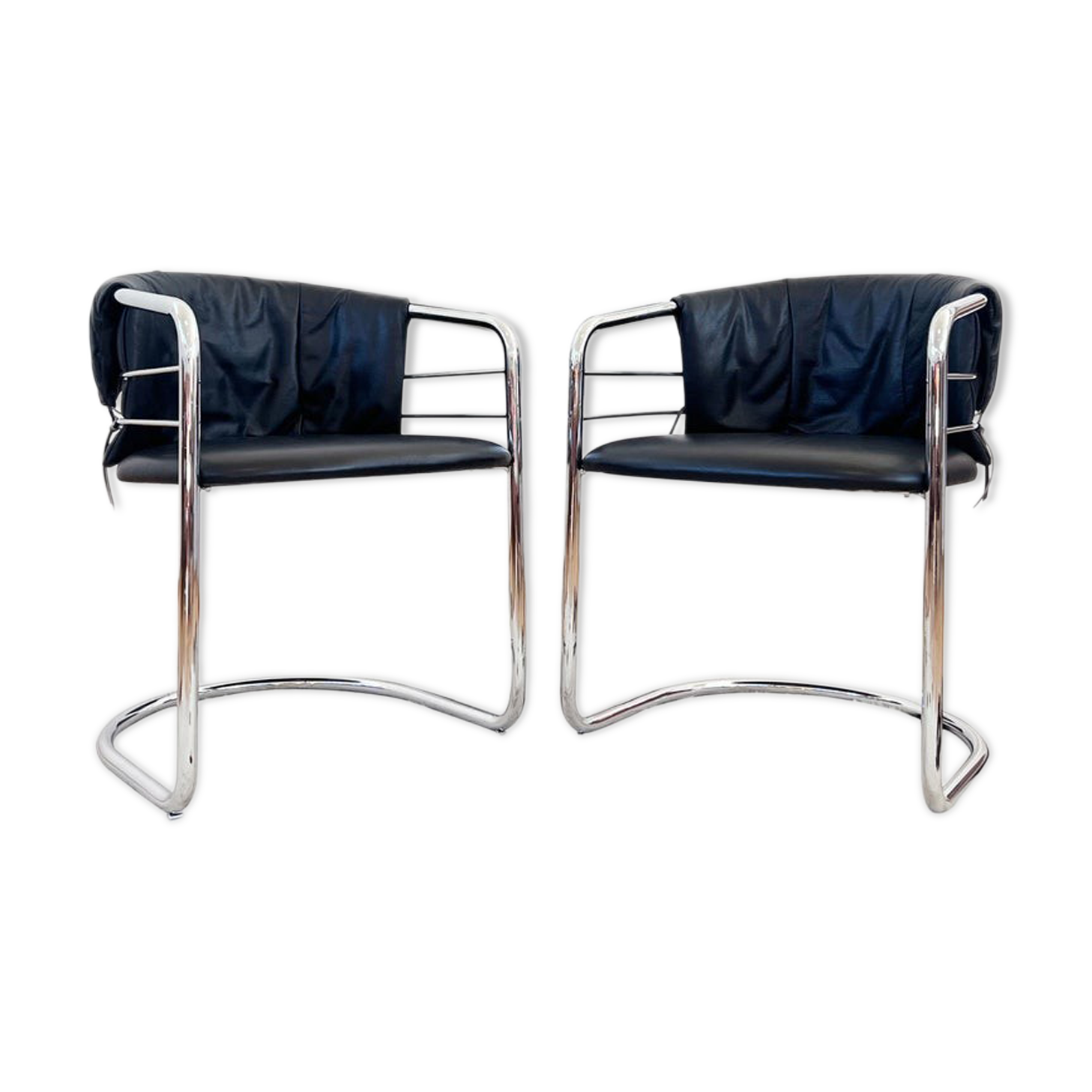 Pair of Italian leather chairs